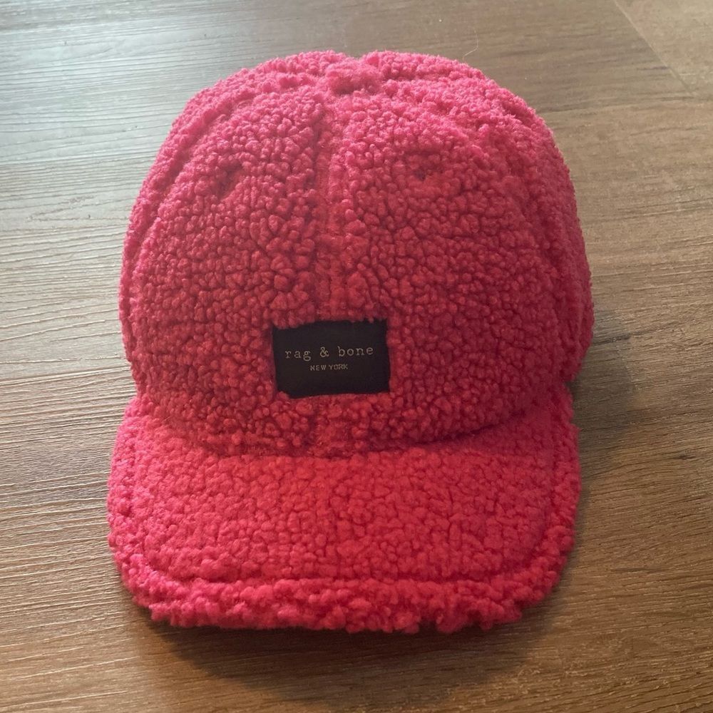 Rag & Bone Pink Dyed Faux Fur Hat EUC
